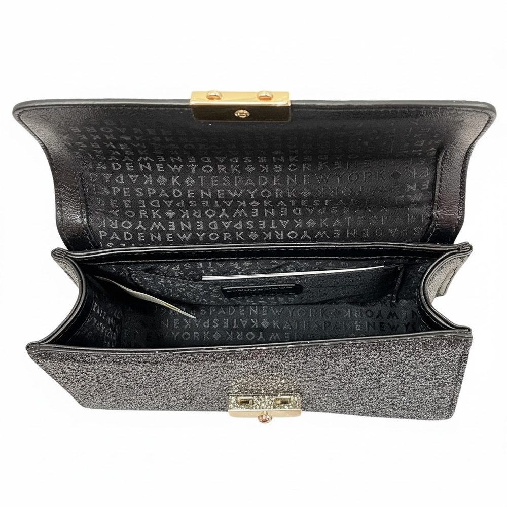 NWT Kate Spade Eden Sparkling Black Glitter Crossbody Bag - Picture 7 of 9
